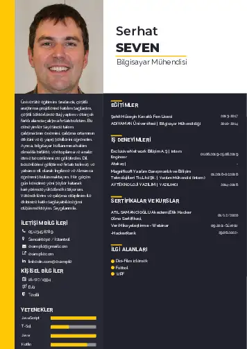 Bilgisayar Mühendisi CV Örnekleri cv indir